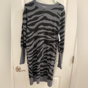 Zebra print sweater dress